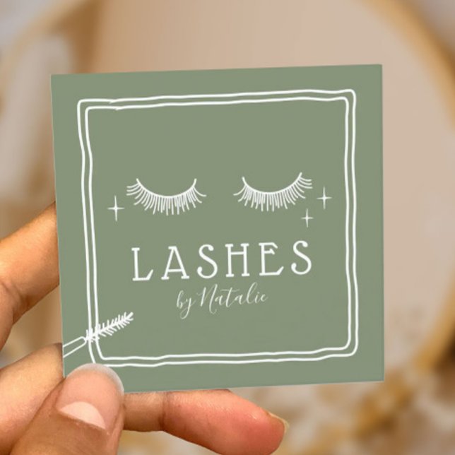 Tarjeta De Visita Cuadrada Artista de maquillaje Cute Eyelash Salon de Bellez (Subido por el creador)