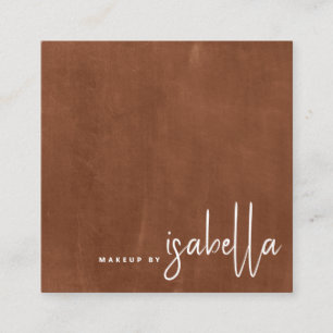 Tarjeta De Visita Cuadrada Artista de maquillaje de escritura minimalista Sie