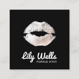 Tarjeta De Visita Cuadrada Artista de maquillaje de Guay Silver Kiss Black