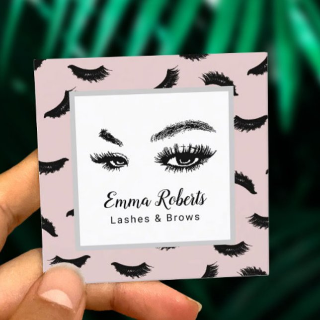 Tarjeta De Visita Cuadrada Artista de maquillaje de latidos Eyelash Rubor Pin (Subido por el creador)