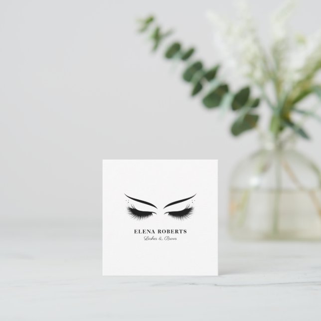 Tarjeta De Visita Cuadrada Artista de maquillaje de latidos y brotes (Anverso de pie)