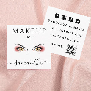 Tarjeta De Visita Cuadrada Artista de Maquillaje de Ojos Dramáticos