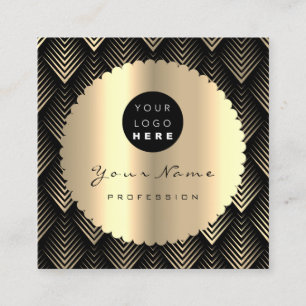 Tarjeta De Visita Cuadrada Artista de maquillaje de Purpurina negro Sepia Lan