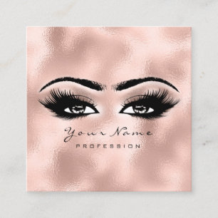Tarjeta De Visita Cuadrada Artista de maquillaje Encendido de ojos de ceja Su