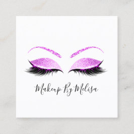 Tarjeta De Visita Cuadrada Artista de maquillaje Extensión de latigazos Rubor