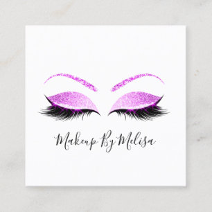 Tarjeta De Visita Cuadrada Artista de maquillaje Extensión de latigazos Rubor