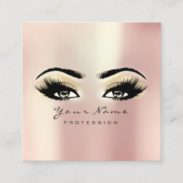 Tarjeta De Visita Cuadrada Artista de maquillaje Eyebrow Lash Champaigne Squa