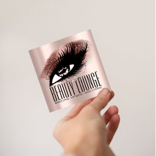 Tarjeta De Visita Cuadrada Artista de maquillaje Hair Eyelash Lux Profesional