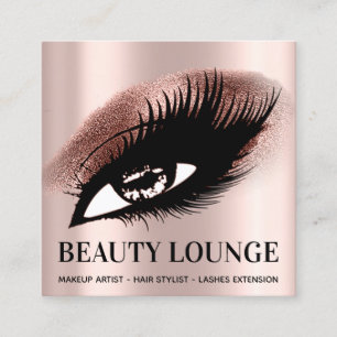 Tarjeta De Visita Cuadrada Artista de maquillaje Hair Eyelash Lux Profesional