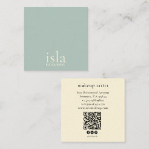 Tarjeta De Visita Cuadrada Artista de Maquillaje Minimalista Moderna Terroso