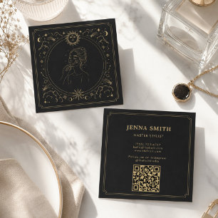 Tarjeta De Visita Cuadrada Artista de Maquillaje Místico Celestial