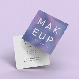 Tarjeta De Visita Cuadrada Artista de maquillaje moderno de color ocmbre metá