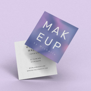 Tarjeta De Visita Cuadrada Artista de maquillaje moderno de color ocmbre metá