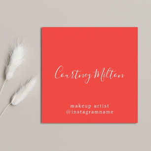 Tarjeta De Visita Cuadrada Artista de Maquillaje Moderno y Elegante