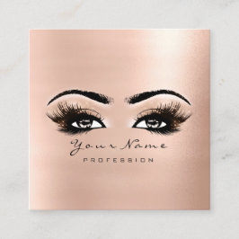 Tarjeta De Visita Cuadrada Artista de maquillaje Ojo azota Rosa Plaza Rosa