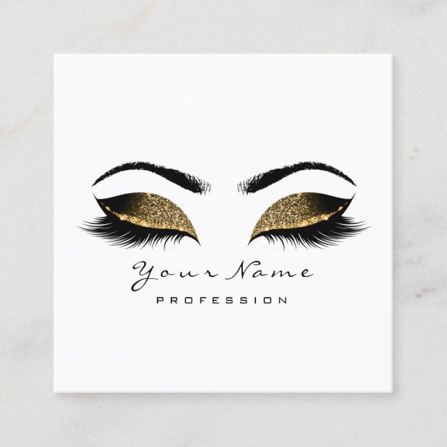 Tarjeta De Visita Cuadrada Artista de maquillaje Ojo Lash Lash Lágrima Purpur (Anverso)