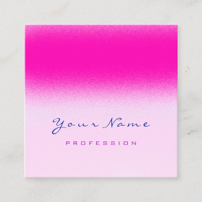 Tarjeta De Visita Cuadrada Artista de maquillaje Profesional Eyeash Rosa Fuch (Anverso)