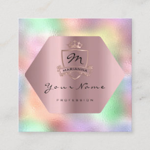 Tarjeta De Visita Cuadrada Artista de maquillaje profesional Monograma Real H