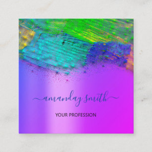 Tarjeta De Visita Cuadrada Artista de maquillaje profesional Resumen de arte 