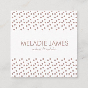 Tarjeta De Visita Cuadrada Artista de Maquillaje Puntos Beige Salón