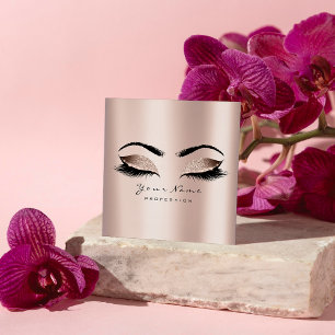Tarjeta De Visita Cuadrada Artista de maquillaje Purpurina de pestañas de ojo