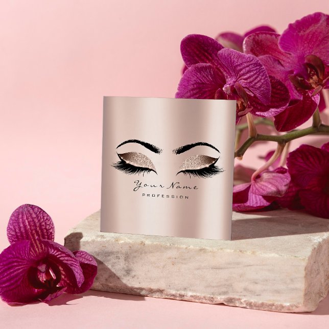 Tarjeta De Visita Cuadrada Artista de maquillaje Purpurina de pestañas de ojo (Subido por el creador)