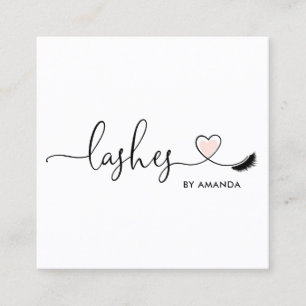 Tarjeta De Visita Cuadrada Artista de maquillaje Rubor Rosa Ojos Critica El C