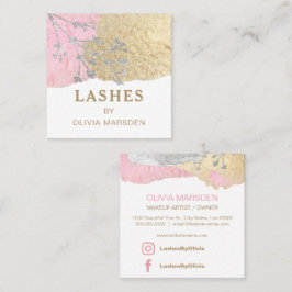 Tarjeta De Visita Cuadrada Artista de Pestañas y Maquillaje