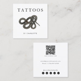 Tarjeta De Visita Cuadrada Artista de tatuaje de serpientes Personalizado med