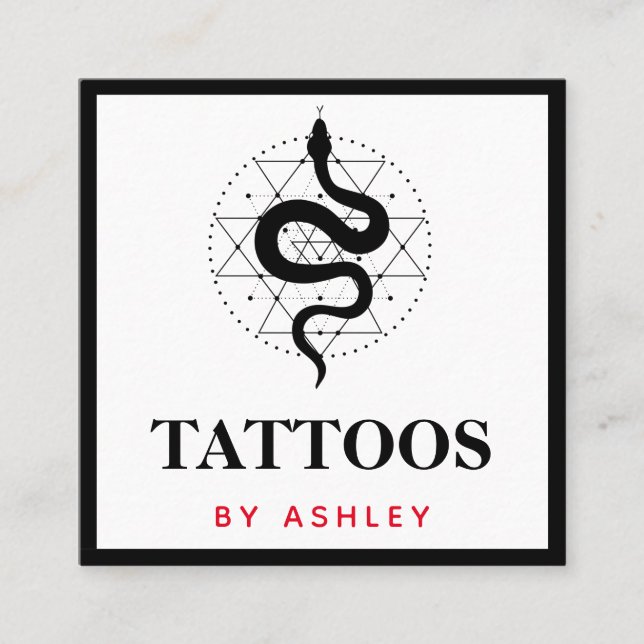 Tarjeta De Visita Cuadrada Artista de tatuajes estrella de Ilustracion de ser (Anverso)