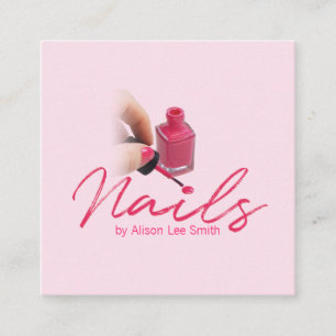 Tarjeta De Visita Cuadrada Artista de uñas / Esmalte de uñas