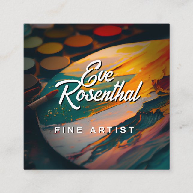 Tarjeta De Visita Cuadrada Artista fino | Profesional (Anverso)