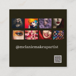 Tarjeta De Visita Cuadrada Artista moderno de maquillaje fotográfico con códi