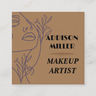 Tarjeta De Visita Cuadrada Artista moderno, maquillador y código QR