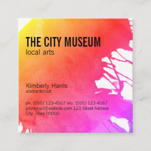 Tarjeta De Visita Cuadrada Artista (vibrante)