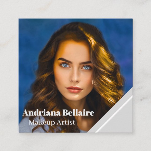 Tarjeta De Visita Cuadrada Artistas modernos y sencillos de maquillaje Minima (Anverso)
