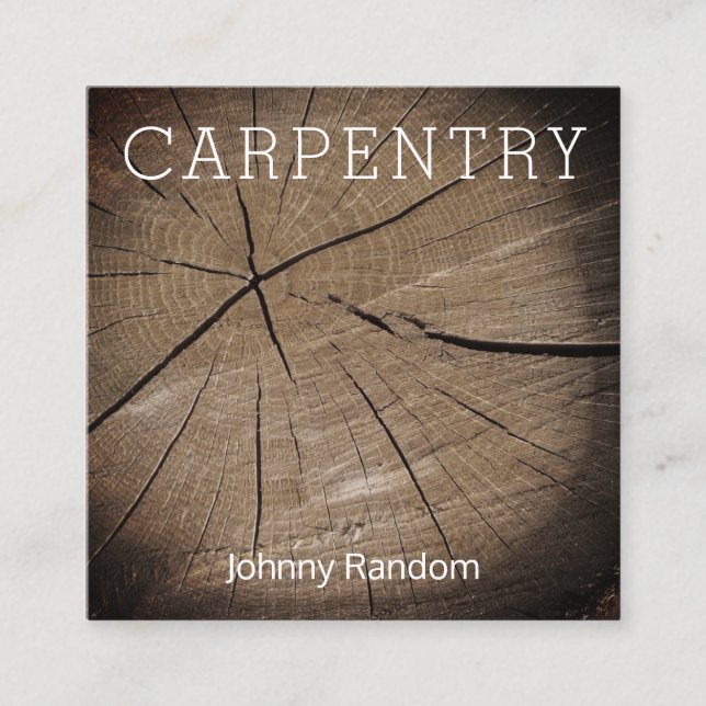 Tarjeta De Visita Cuadrada Aspecto falso del tronco de madera (Anverso)
