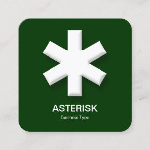 Tarjeta De Visita Cuadrada Asterisk - Verde oscuro (003300)