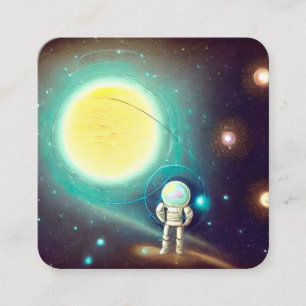 Tarjeta De Visita Cuadrada Astronauta pequeño