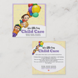 Tarjeta De Visita Cuadrada Atención de guarderías infantiles Plaza de niñera