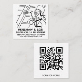 Tarjeta De Visita Cuadrada Atención de la madera y tratamiento de la madera