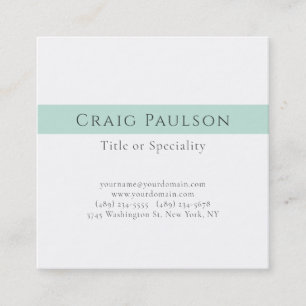 Tarjeta De Visita Cuadrada Atractivo Simple Profesional Plain Premium Pearl
