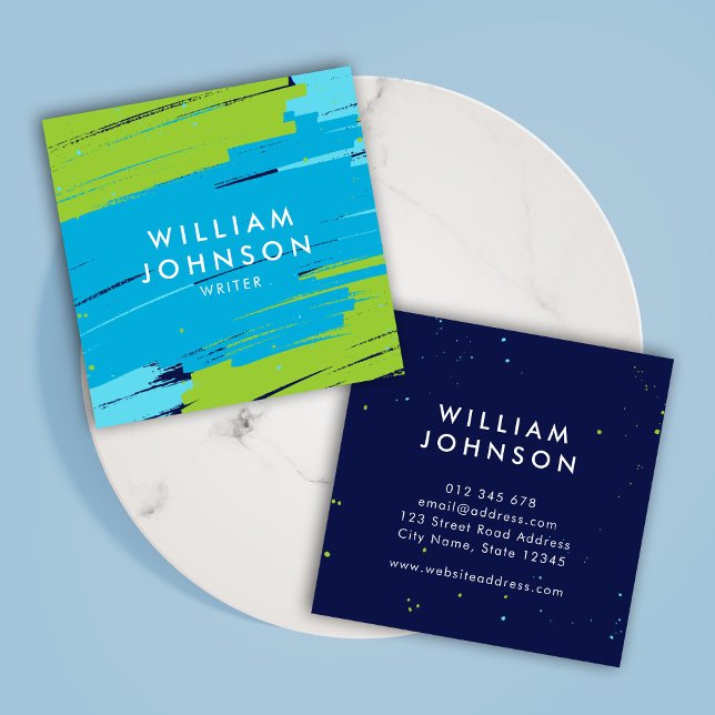 Tarjeta De Visita Cuadrada Aumentan las vibrantes oscilaciones de negrita ver (Subido por el creador)