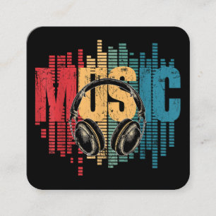 Tarjeta De Visita Cuadrada Auriculares de vídeo para DJ Lover