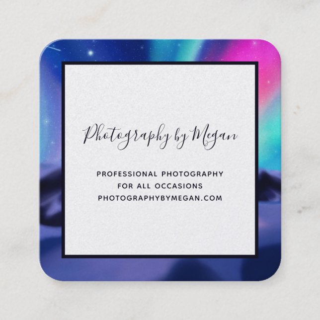 Tarjeta de visita cuadrada Aurora Dreams Square (Anverso)