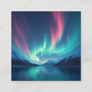 Tarjeta De Visita Cuadrada Aurora islandesa