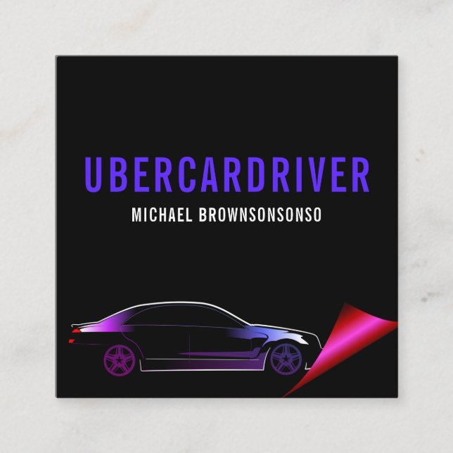 Tarjeta De Visita Cuadrada Auto de controlador móvil (Anverso)