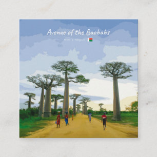 Tarjeta De Visita Cuadrada Avenida de los Baobabs, Madagascar - Paisaje
