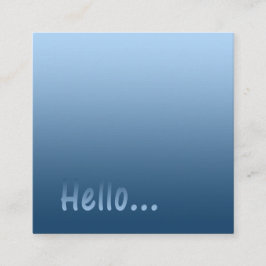 Tarjeta De Visita Cuadrada Azul del color de la pendiente una hola con el