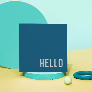 Tarjeta De Visita Cuadrada Azul Oceánico - HOLA